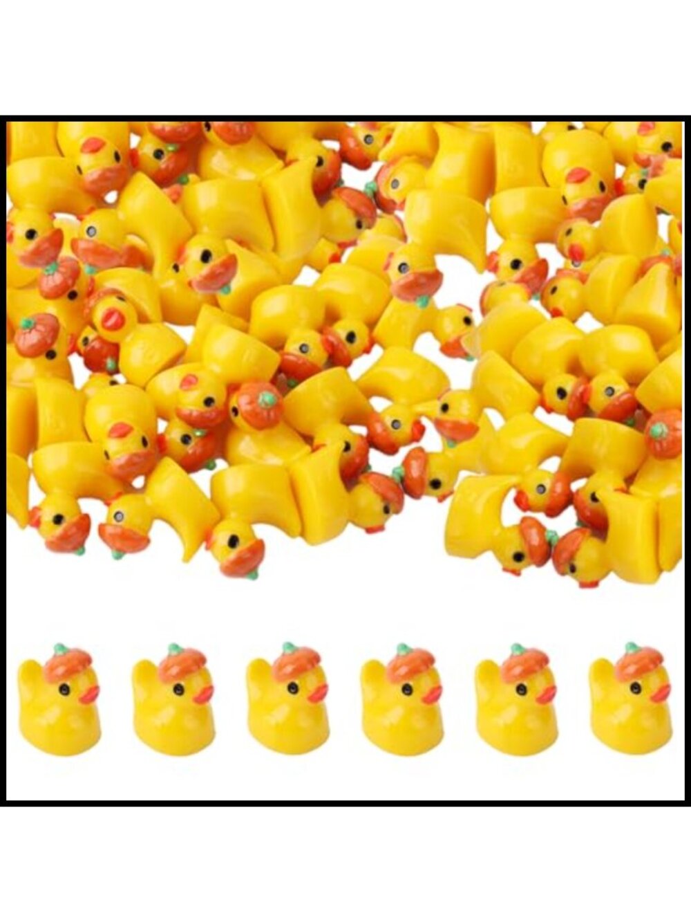 50 Mini Resin Pumpkin Ducks Halloween Fall Decor Figurines